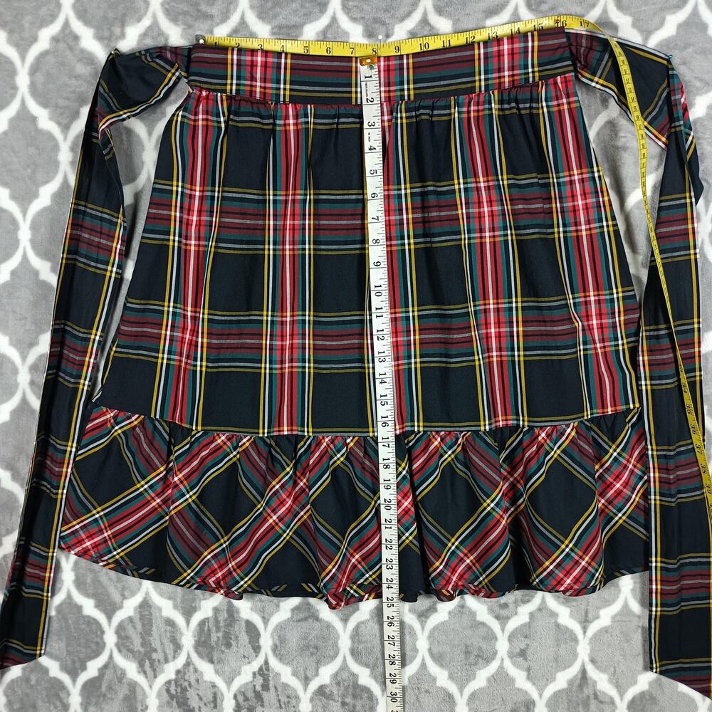 J Crew Skirt Womens 12P Black Tartan Plaid Ruffle Knee Length Preppy - Picture 4 of 8